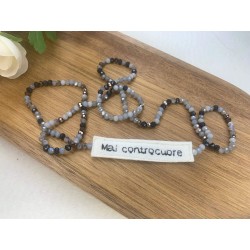 Collana di perline nere con mantra MAI CONTROCUORE - Eleganza e significato