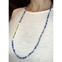 Collana di perline azzurra con mantra RICORDATI DI SPLENDERE - Eleganza e fiducia